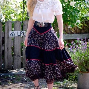 Vintage 70s floral skirt Gunne Sax
